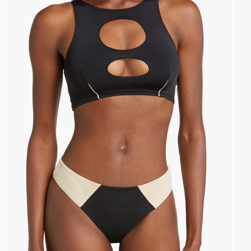Vero Moda Black and Cream Swimsuit